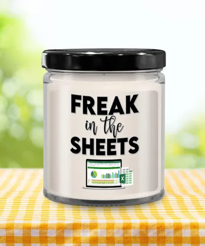 Vista 5 de Freak in The Sheets - Vela Excel para contador CPA Contabilidad Ideas de agradecimiento para jefe compañero de trabajo Humor de oficina, 9 onzas