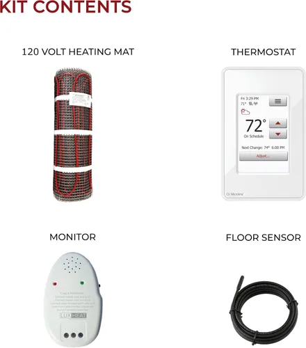 Vista 9 de LuxHeat kit de tapete de calefacción para piso de 10 pies cuadrados - 120V sistema de calefacción por suelo radiante - sistema de calefacción