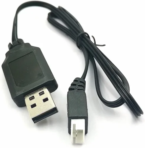 Vista 6 de DEVMO Cable cargador USB de 2 piezas 1A con conector XH-3P compatible con Hosim Q903 Q905 Axial SCX10 2S 7.4V LiPo Batería RC Car Rock Crawler FPV