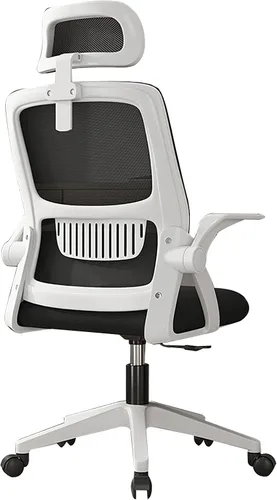 Vista 8 de Silla de oficina con soporte lumbar ergonómico, silla de computadora de malla con respaldo alto, silla de escritorio de oficina cómoda, con brazos