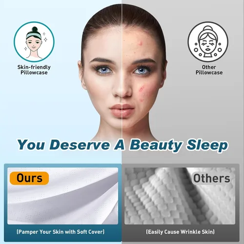Vista 6 de Almohada Cervical para el Cuello - Almohada Ergonómica Refrescante de Apoyo para el Cuello para Dormir, Almohadas Ortopédicas de Espuma con Memoria