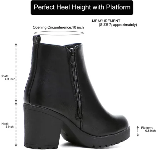 Vista 5 de Moda Chics - Botas de tobillo para mujer, de plataforma, se ponen fácilmente