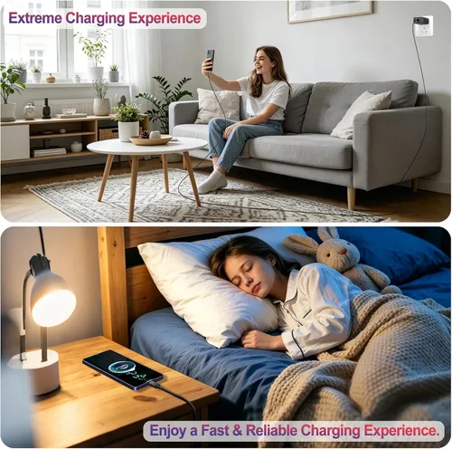 Vista 6 de Cargador súper rápido de 60 W, cargador Samsung para teléfono Android, paquete de 2 cargadores USB C bloque de carga rápida y cable USB C de 10 pies