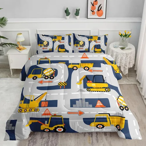 Vista 34 de Juego de edredón para niños Axolotl, tamaño individual, juego de ropa de cama con diseño de autos de carreras para niños, niñas, adolescentes
