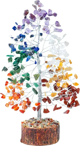 Vista 8 de Árbol de cristal de mezcla de chakras, piedras preciosas y cristales, curación de chakras, Feng Shui, árbol de meditación, árbol de piedras