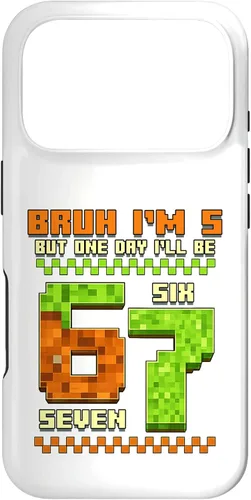 Vista 30 de Bruh I'm 5 But One-Day I'll Be 67 Retro 5th Birthday Kids Case for iPhone 17
