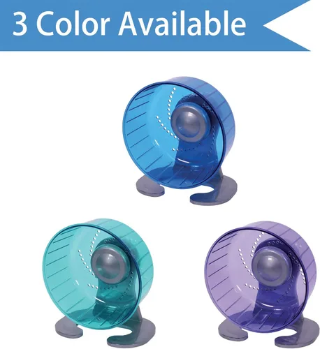 Vista 2 de Petest Rueda de ejercicio para hámster, ruedas silenciosas para hámster, diámetro de 6.7 pulgadas, color azul