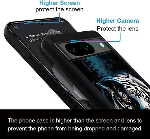 Vista 1828 de Compatible con Google Pixel 4A 5G Mobile Case Creative Acrylic Panel trasero Silicona Protección Grip especialmente diseñado para Google Pixel 4A 5G