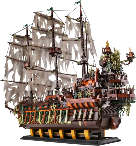 Vista 2 de Mould King Kit de bloques de construcción modelo de barco piratas grande, juego de bloques de construcción holandés MOC, juego de construcción