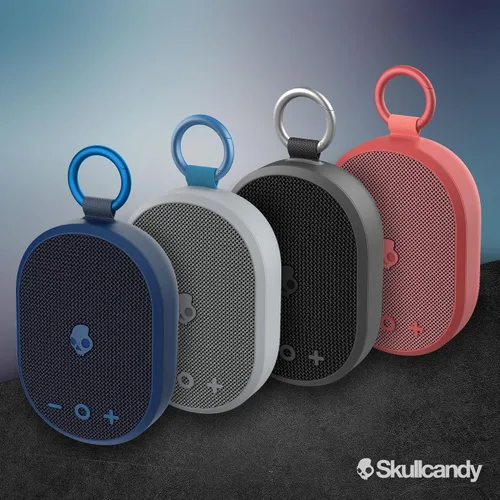Vista 7 de Skullcandy Kilo - Altavoz Bluetooth inalámbrico - IPX7 Mini altavoz Bluetooth impermeable con batería de 24 horas, radiador pasivo de encendido Gris