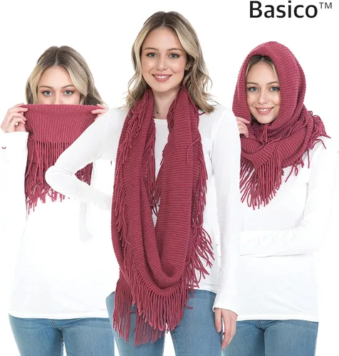 Vista 3 de Basico - Bufandas infinitas para mujer, modernas, suaves y de invierno