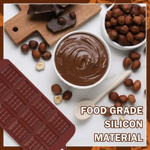 Vista 2 de 2 moldes de chocolate para romper parte, moldes de silicona para proteínas de caramelo y barras energéticas, fáciles de liberar, de grado