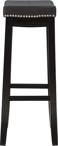 Vista 11 de Linon Claridge Taburete de bar, de 32 pulgadas., Madera, Negro