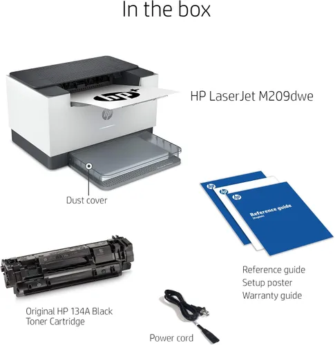 Vista 7 de HP LaserJet M209dwe 6GW62E - Impresora monocromática inalámbrica con Ethernet e impresión rápida a 2 caras, HP+ y 6 meses de Instant Ink gratis
