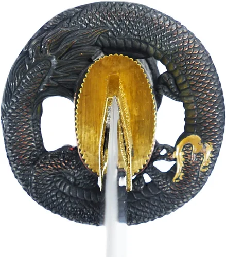 Vista 4 de MAKOTO Handmade Sharp Katana Samurai Sword, Black, Choose Your Tsuba Negro