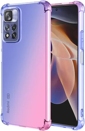 Vista 8 de Para Redmi Note 11 Pro/Note 11 Pro 5G/Redmi Note 11E Pro Caso, lindo gradiente transparente delgado a prueba de golpes suave flexible TPU cubierta