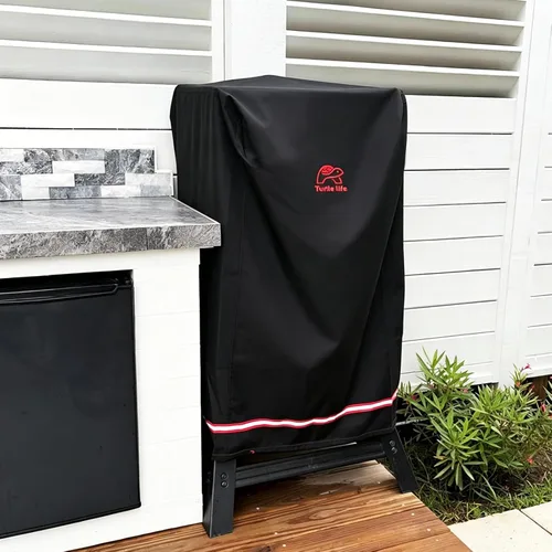 Vista 6 de Cubierta para ahumador Turtle Life para Masterbuilt 710 WiFi Digital Electric Smoker Pit Boss 2-3 Series Gas Vertical Smoker, cubierta impermeable