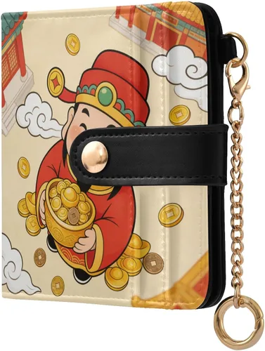 Vista 11 de Red Heart Black - Cartera para mujer, con bloqueo RFID, pequeña, delgada, tarjetero, plegable, compacta, de piel sintética, con bolsillo