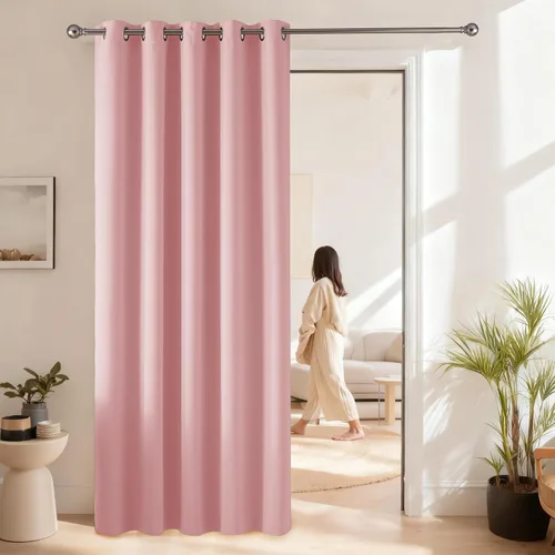 Vista 98 de RYB HOME Cortinas portátiles para puerta con privacidad, cortinas opacas y aislantes térmicas para dormitorio, armario, sala de estar, comedor, Beige