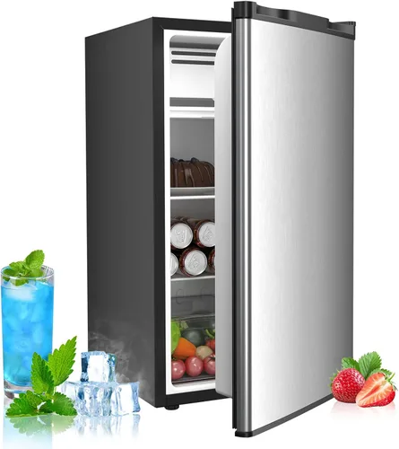 Vista 14 de Electactic Refrigerador compacto de 2.56 pies cúbicos con puerta individual reversible, NEGRO