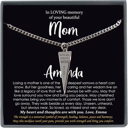 Vista 32 de Be Wished Regalos de condolencias por la pérdida de la madre, regalos conmemorativos llenos de oro para la pérdida de mamá, regalos de duelo, collar