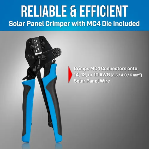 Vista 2 de Jonard Tools Engarzadora SPC-MC4 para contactos del conector MC4 del panel solar con el troquel que prensa incluido