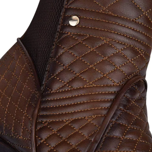 Vista 8 de Bota Cuadra Mujer en Piel Genuina con Cremallera y Elástico Marrón