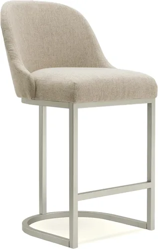 Vista 107 de Leick Home 214536 Barrelback Silla de comedor con base de metal, juego de 2, para comedor, asiento moderno de lino negro y base de metal dorado