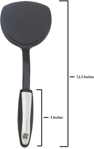 Vista 2 de Juego de utensilios de cocina de cookurs incluye 8 utensilios de cocina antiadherentes, triturador de espagueti, desnatador, cucharón, pescado