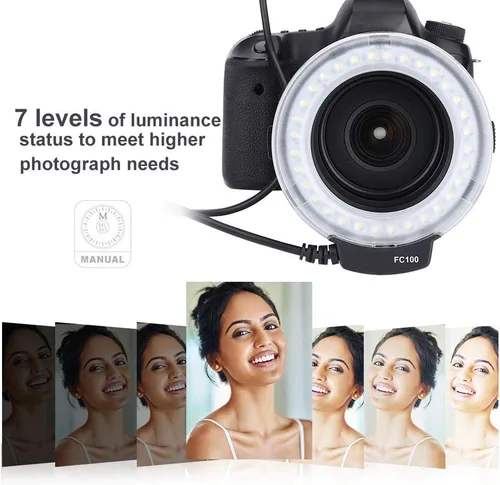 Vista 3 de Paquete de flash LED 5500k FC-100 portátil con controlador de flash flash LED universal 32 cuentas de lámpara LED Kit de luz de relleno para cámara