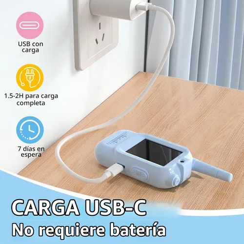 Vista 6 de Walkie Talkies de video para niños de BlueFire – Radios de juguete con pantalla y efectos de voz, emparejamiento uno a uno, largo alcance – Regalos