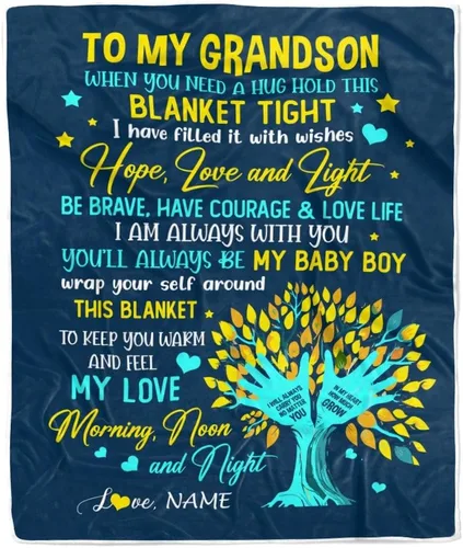 Vista 23 de Manta personalizada con texto en inglés «To My Grandson from Grandma Grandpa You Will Never Lose Lion Nison», manta de forro polar personalizada
