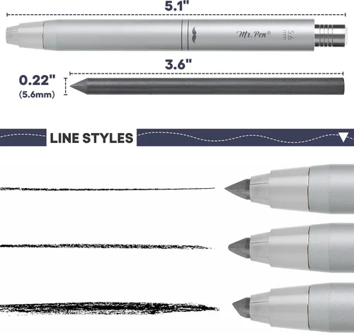 Vista 2 de Mr. Pen - Lápiz de 5,6 mm de mecanismo de embrague, lápices de dibujo para bocetos