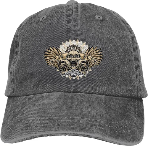 Vista 9 de Cowboy Hat Trendy Hats for Man and Women Djustable Four Season Outdoor Baseball Cap of Hell Skull with Angel Deep Heather