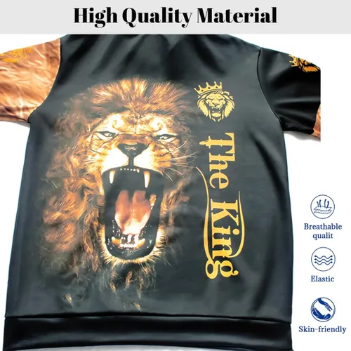 Vista 3 de Lion King - Conjunto de sudadera con capucha para hombre con estampado 3D para hombres grandes y altos, 2 piezas