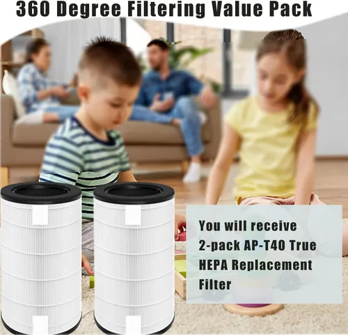 Vista 6 de Ketofa Paquete de 2 filtros de repuesto AP-T45 AP-T40FL compatibles con purificador 5 en 1 Homedics Total Clean 5 en 1, AP-T45, AP-T45WT, AP-T45-BK