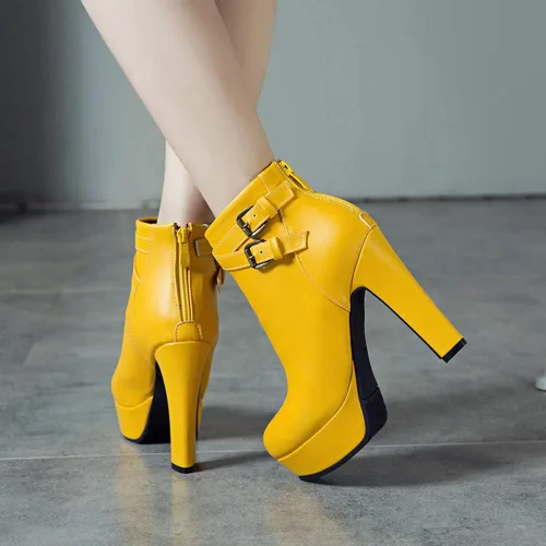 Vista 28 de Scaoruki Zapatos de otoño de moda para mujer, botines de tacón de bloque