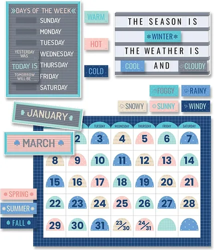 Vista 12 de Creative Teaching Press Bold & Bright - Juego de calendario, tablón de anuncios CTP y exhibición para el aula, 67 piezas