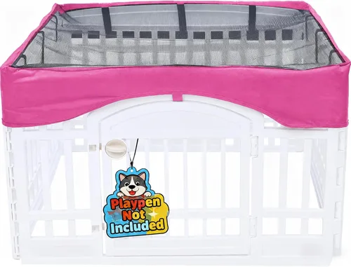Vista 9 de Cubierta superior de malla para corralito para perros, [corralito no incluido] Se adapta a corralitos de mascotas de 36 pulgadas con 4 paneles
