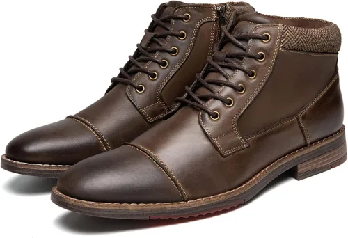 Vista 4 de Arkbird Botas de vestir para hombre, botas de tobillo clásicas de cuero genuino con cremallera lateral