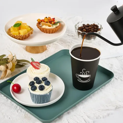 Vista 5 de TV TOPVALUE Paquete de 210 tazas de café de papel de 12 onzas, vasos de papel negro desechables para beber caliente, agua, té, utilizado