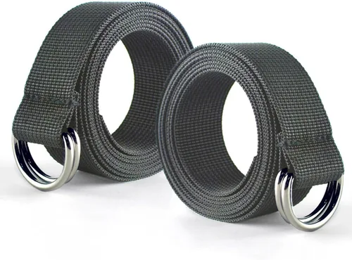Vista 11 de Cinturón de fútbol web con dos anillos en D de acero inoxidable de 52 pies, cinturón para hombres, mujeres, niños, jóvenes, niños y niñas