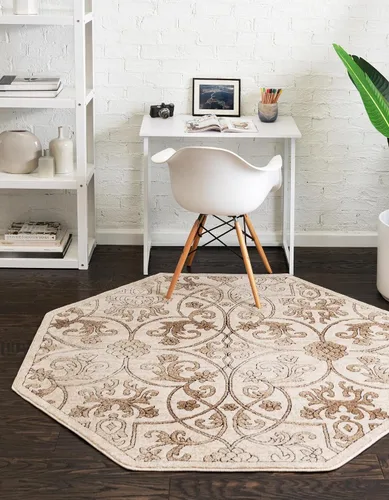 Vista 17 de Unique Loom Rushmore Collection - Alfombra de área Washington (2 pies x 5 pies 1 pulgada, beige oscuro/beige)
