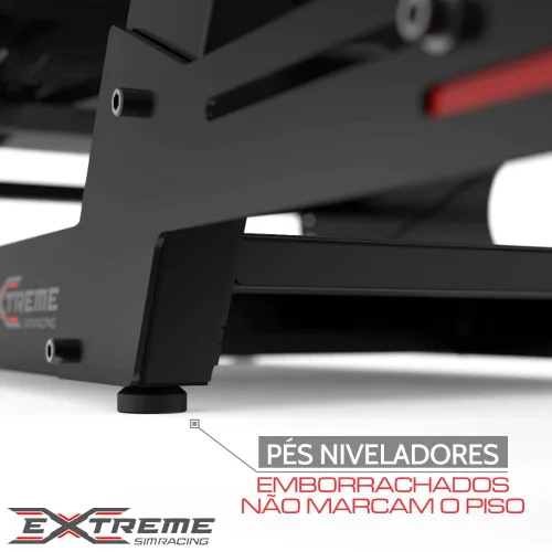 Vista 4 de Extreme Simracing Racing Simulator Cockpit With All Accessories (BlackRed) - VIRTUAL EXPERIENCE V 3.0 Racing Simulator For Logitech G27, G29, G920