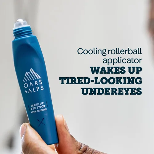 Vista 6 de Oars + Alps Wake Up - Rodillo de ojos y desinflador de ojos, cuidado de la piel probado por dermatólogos con infusión de cafeína y aloe vera, apto