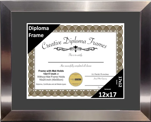 Vista 12 de Creative Picture Frames Carnegie - Marco de diploma de acero inoxidable con acabado de acero inoxidable de 6 x 8 pulgadas con caballete de vidrio