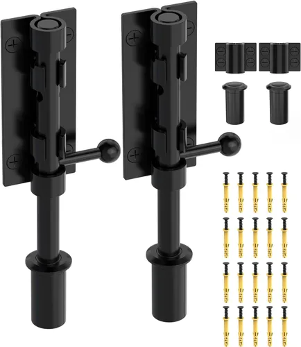 Vista 10 de Pestillo de perno de barril, cerrojo deslizante de 6 pulgadas, negro, 1 paquete Heavy Duty 304 Stainless Steel Door Latch, Gate Bolt Lock for Barn