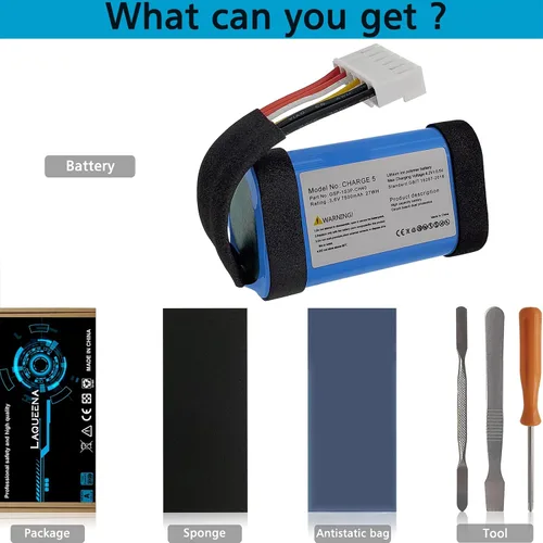 Vista 3 de GSP-1S3P-CH40 Batería de 7500 mAh compatible con Charge 5 Altavoz Bluetooth impermeable con herramientas Pieza de batería SIN Charge5