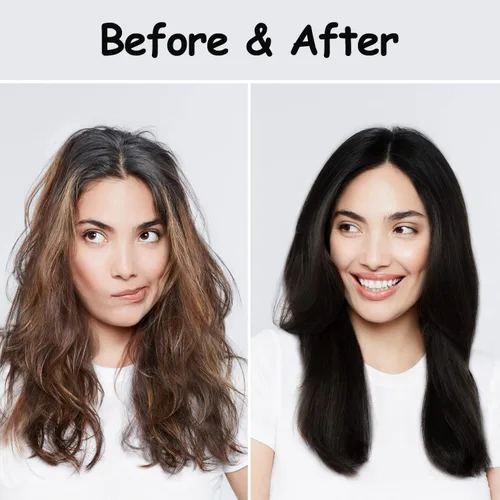 Vista 3 de Tinte para el cabello con aceite de argán negro, 16.9 onzas líquidas, champú de color semipermanente 3 en 1, fácil de usar (negro)