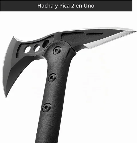 Vista 3 de Hitdudu - Hacha de camping, hacha de lanzamiento de supervivencia con funda, tomahawk táctico con punta, mango de fibra de nylon para supervivencia